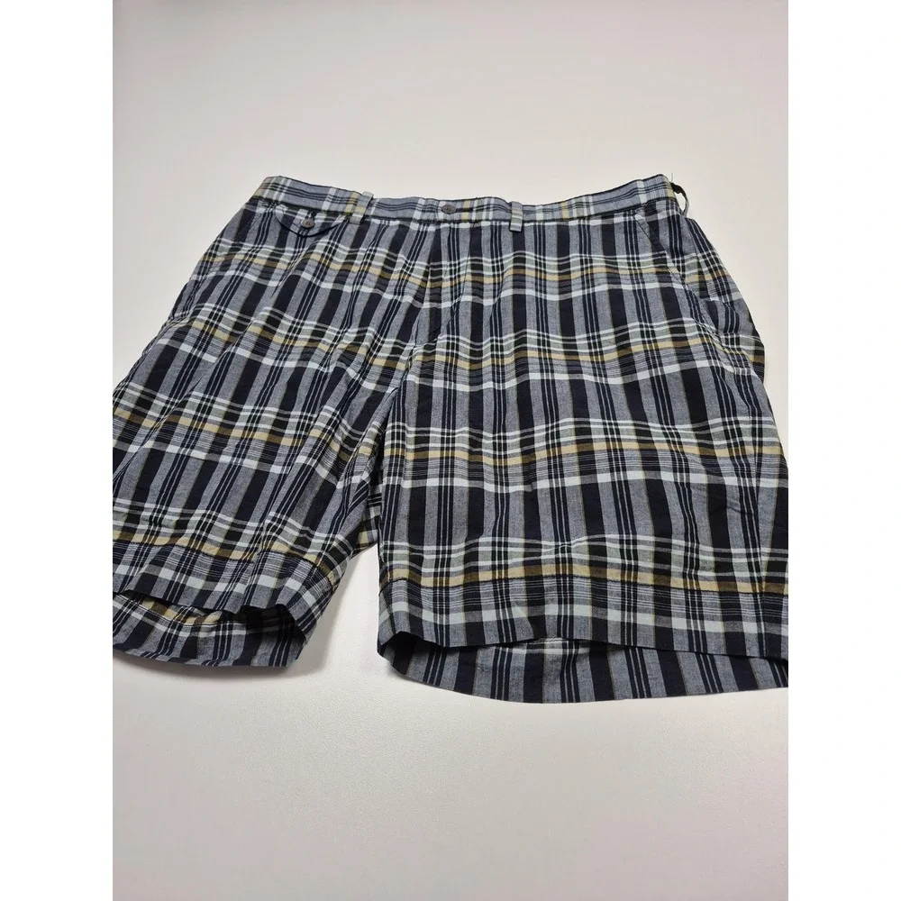 VTG Polo Ralph Lauren Madras Plaid Shorts Men's 34 Blue Plaid Chino